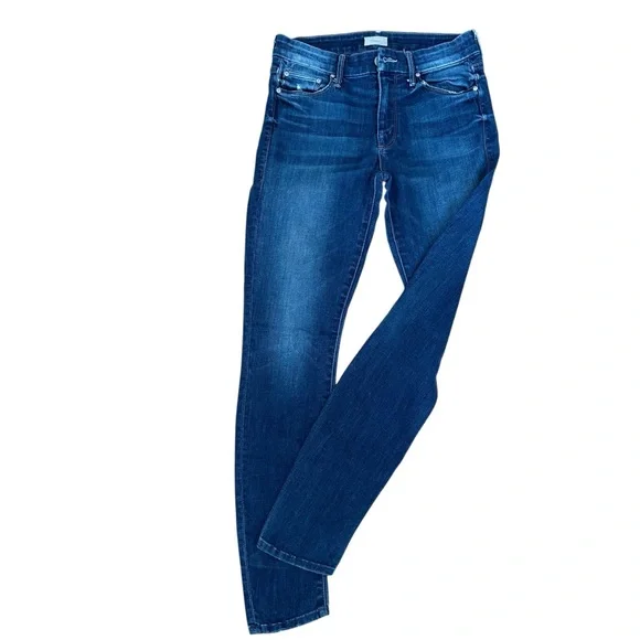 Mother Jeans The Looker Dark Wash Mid-rise Skinny Jean Blue Size 28 - Picture 1 of 10